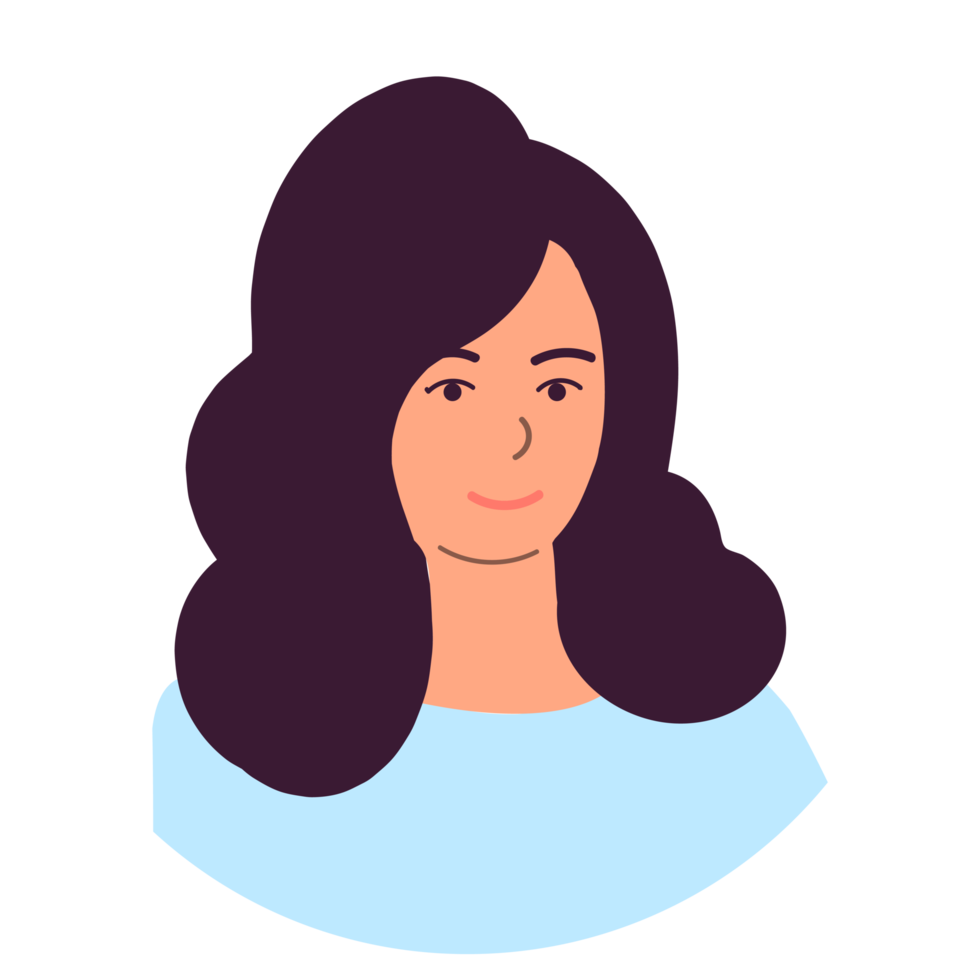 avatar de una mujer morena png