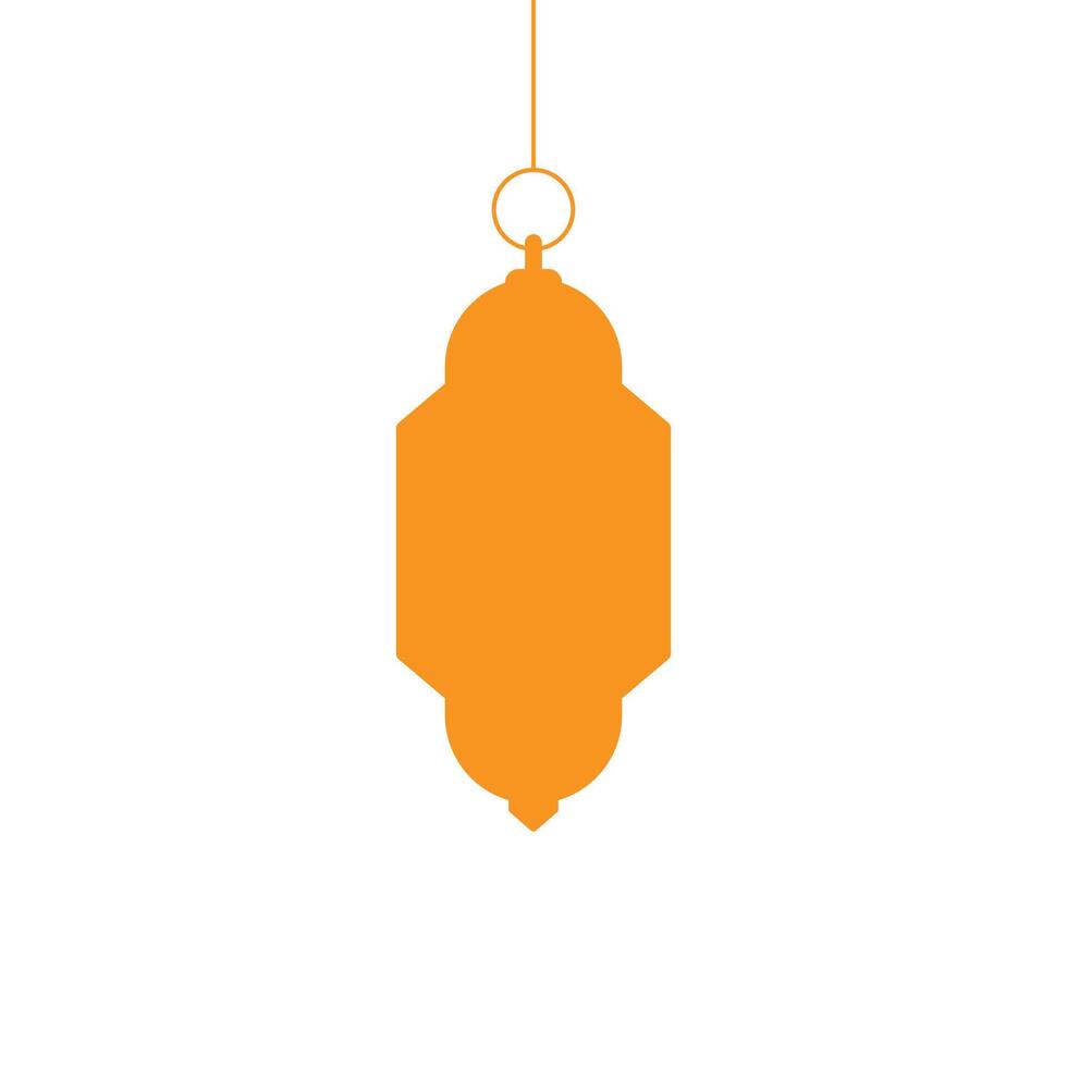 eps10 orange vector Ramadan lantern or dangler solid art icon isolated on white background. flashlight or lamp symbol in a simple flat trendy modern style for your website design, logo, and mobile app