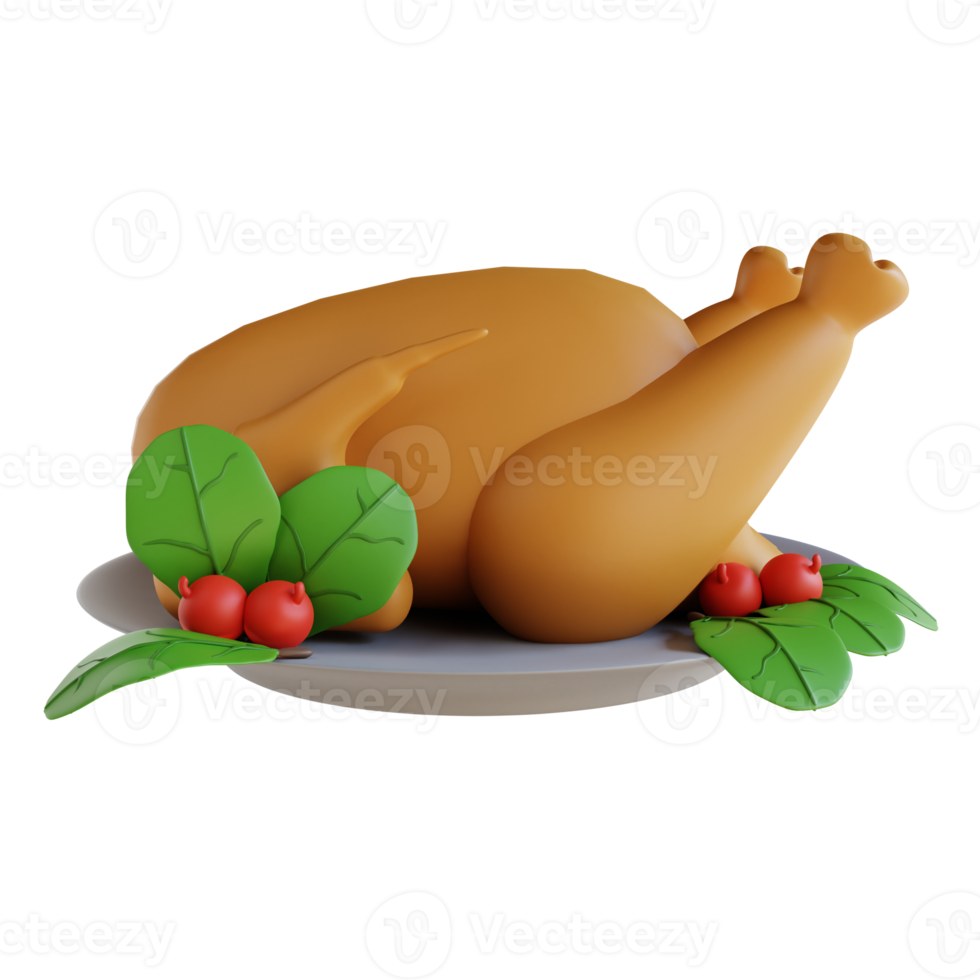 3D Illustration thanksgiving fried chicken png