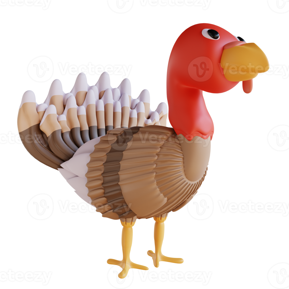 3D Illustration turkey bird png