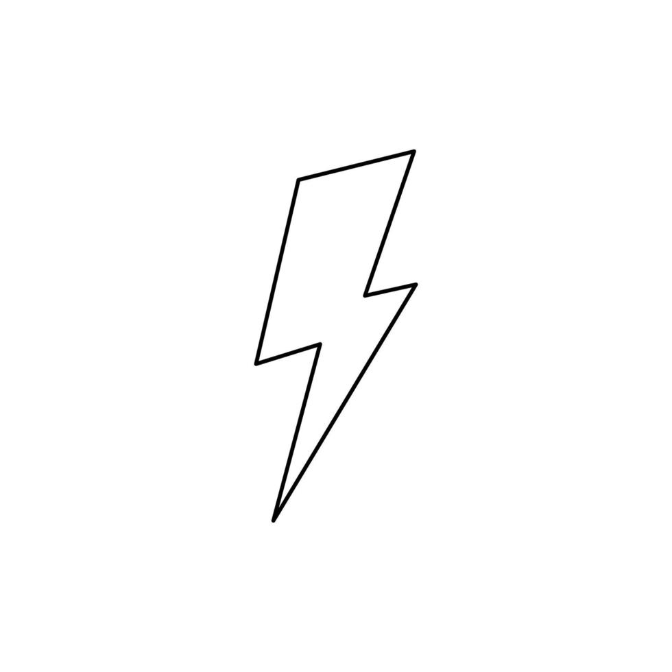 Lightning bolt isolated on white background. Vector hand-drawn illustration in doodle style. Perfect for decorations, logo, various designs.