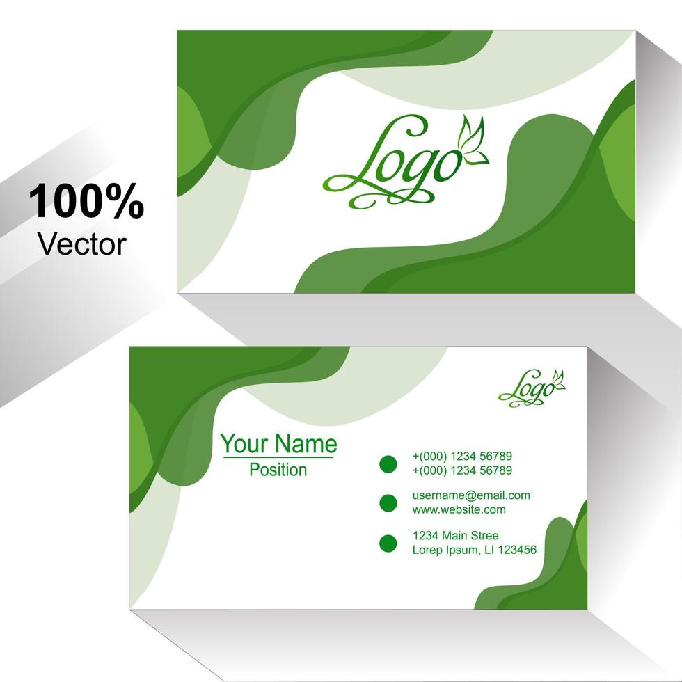 free business card template designe abstract. Two sided Vector illustration