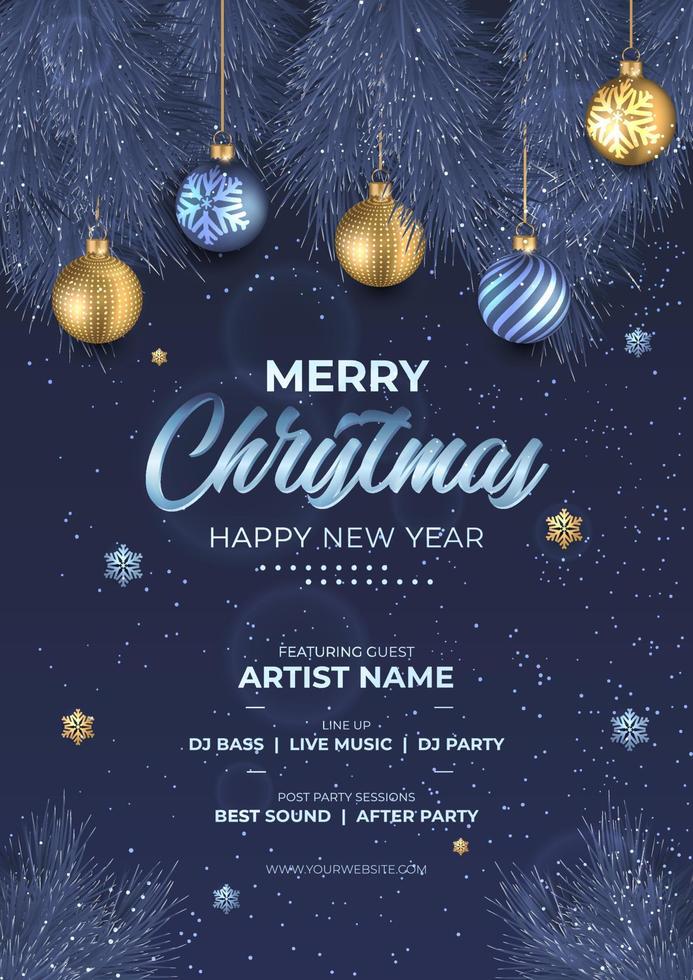 Merry Christmas and Happy New Year Promotion Poster or banner. vector