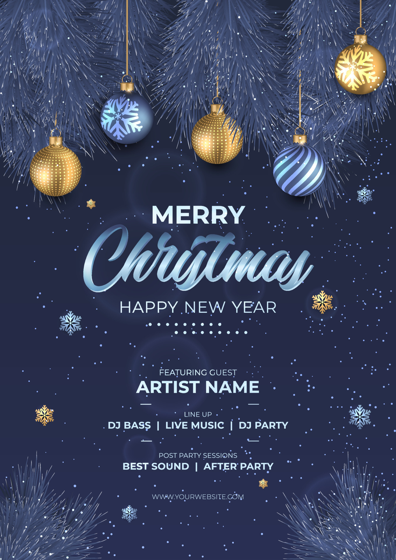 Merry Christmas and Happy New Year Promotion Poster or banner. 13924045 Vector Art at Vecteezy