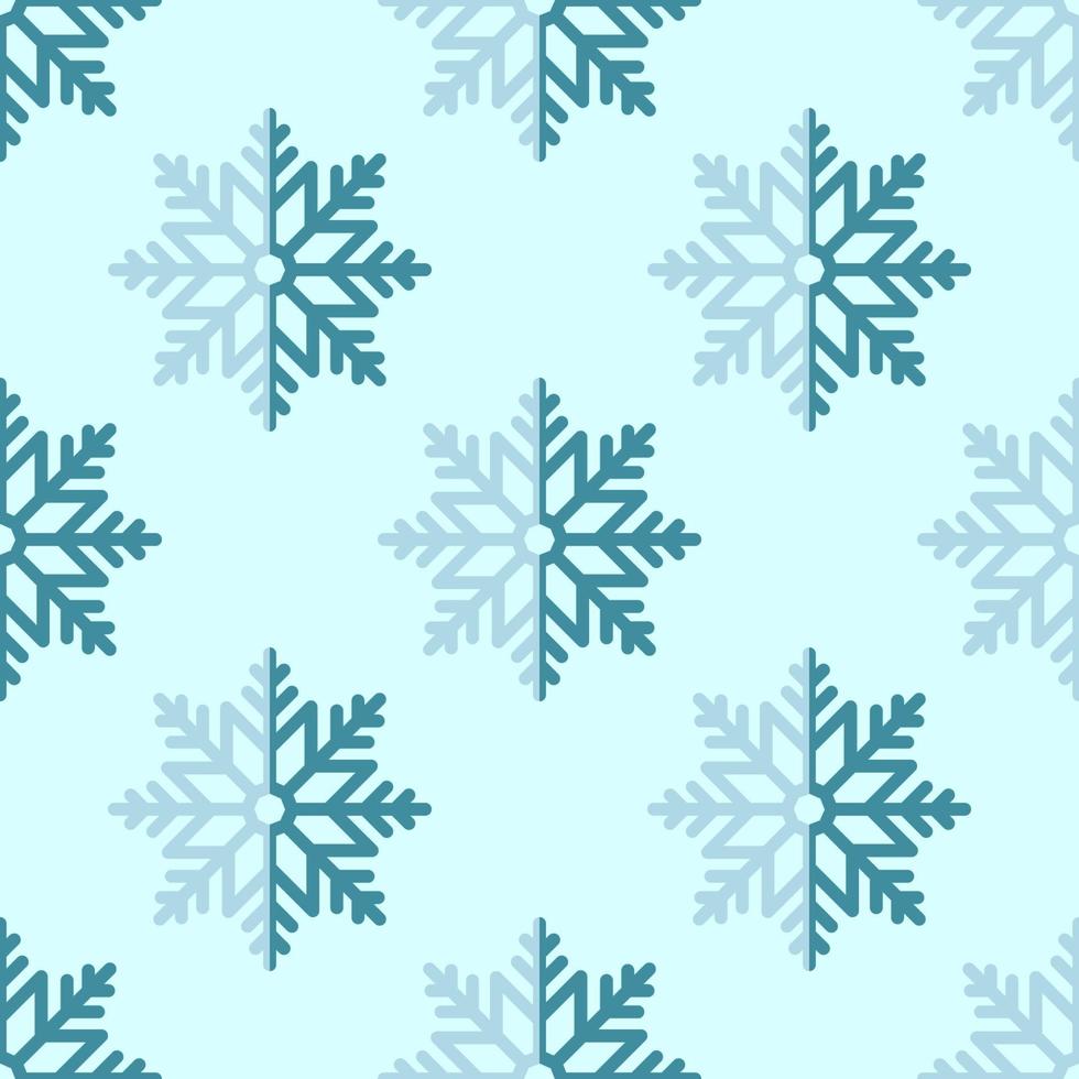 Vector seamless pattern of big flat snowflakes for printing, postcards, wallpapers, web sites. Winter, Christmas and New Year concept