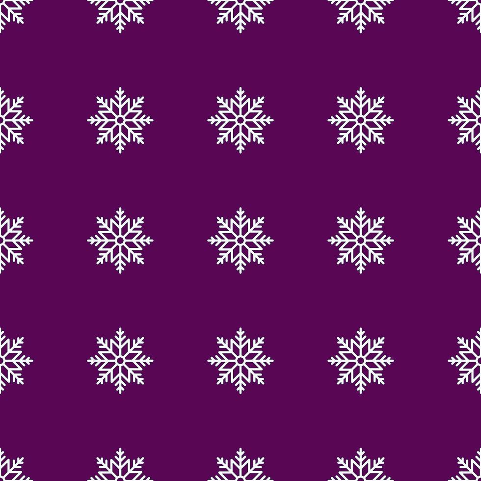 Seamless pattern of white snowflakes on dark violet background for web sites, fabric, clothing, wallpapers. Winter, Christmas and New Year concept vector