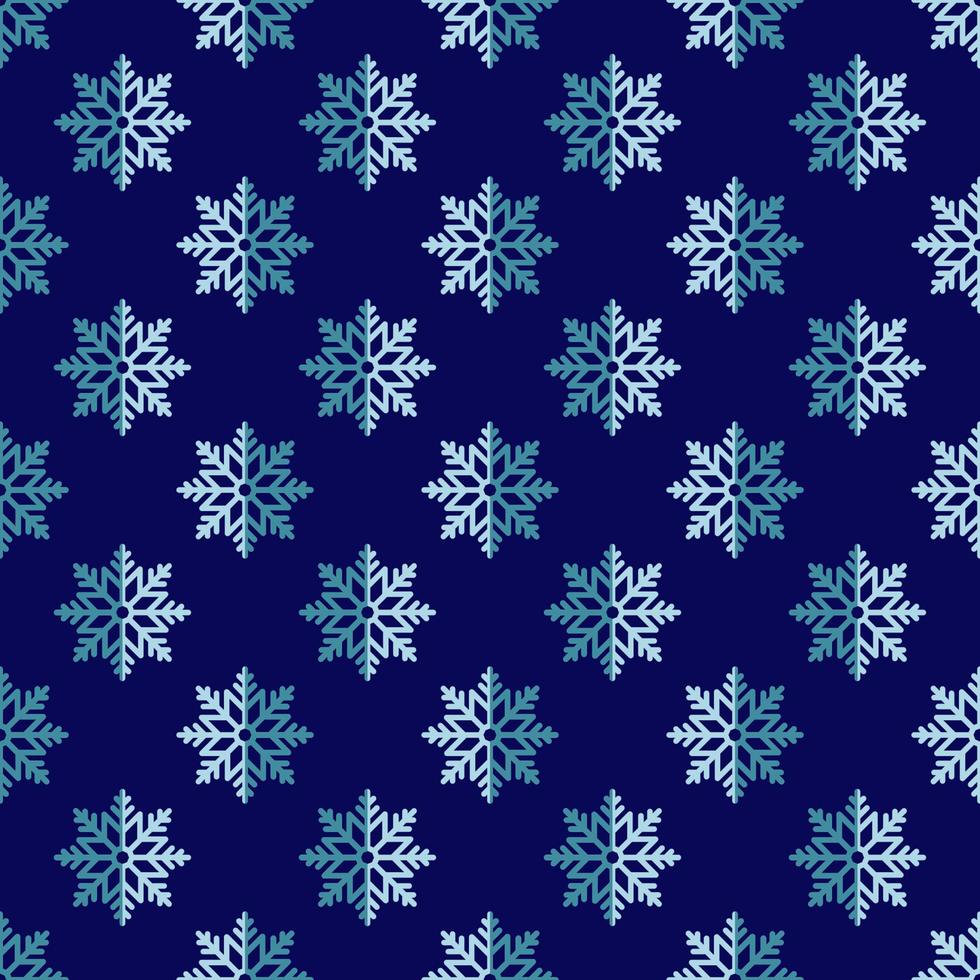 Seamless vector pattern of small blue snowflakes on dark blue background for printing, textile, web sites, fabric, wallpapers. Winter, Christmas and New Year concept