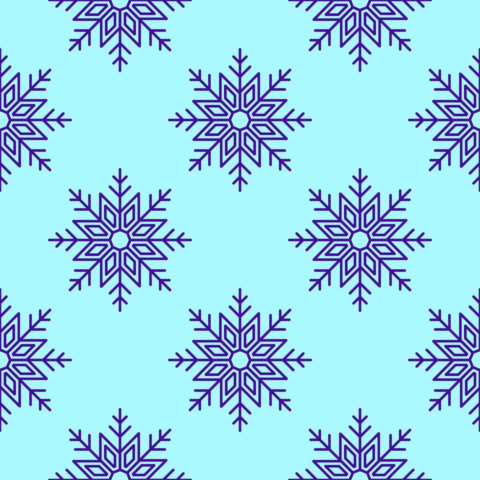 Seamless pattern of big snowflakes on vivid blue background for textile, clothing, print, backgrounds, postcard. Winter, Christmas and New Year concept vector