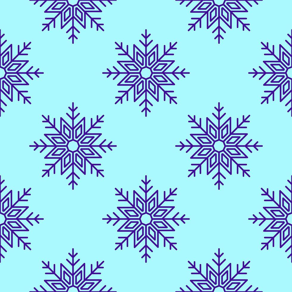 Seamless pattern of big snowflakes on vivid blue background for textile, clothing, print, backgrounds, postcard. Winter, Christmas and New Year concept vector