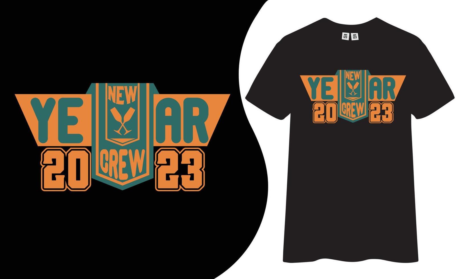 Happy new year 2023 t shirt design. vector