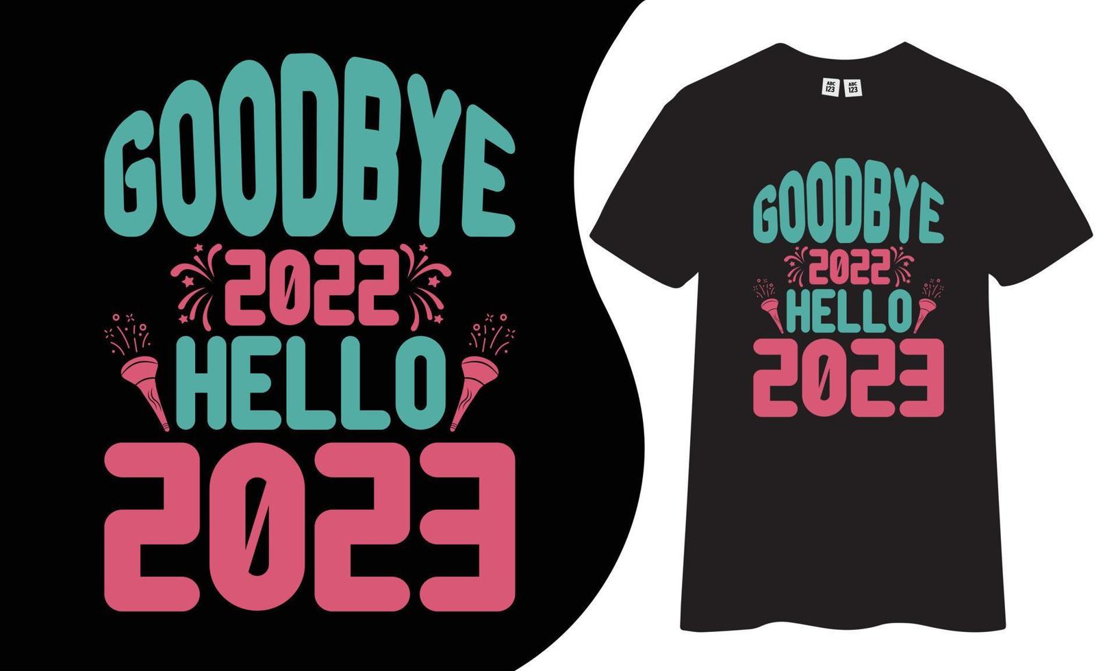 Happy new year 2023 t shirt design. vector