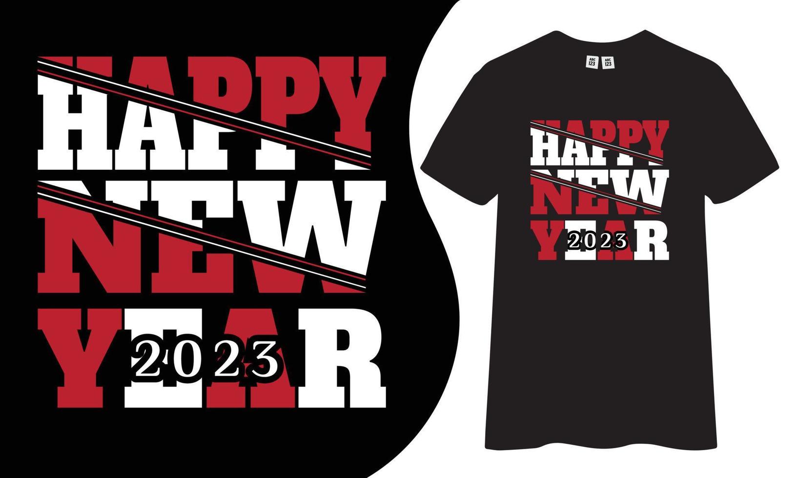 Happy new year 2023 t shirt design. vector