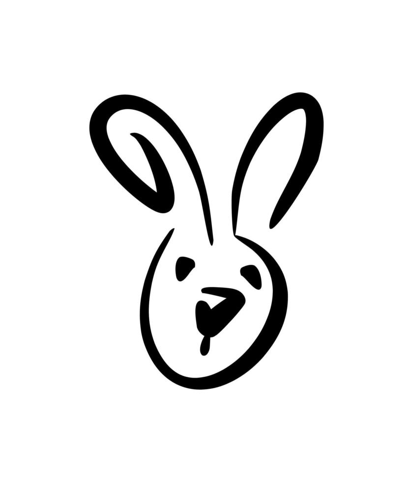 icono de conejo. aislamiento del logotipo del conejito de dibujos animados. ilustración de estilo plano vectorial. esquema de mascotas. símbolo de 2023 vector