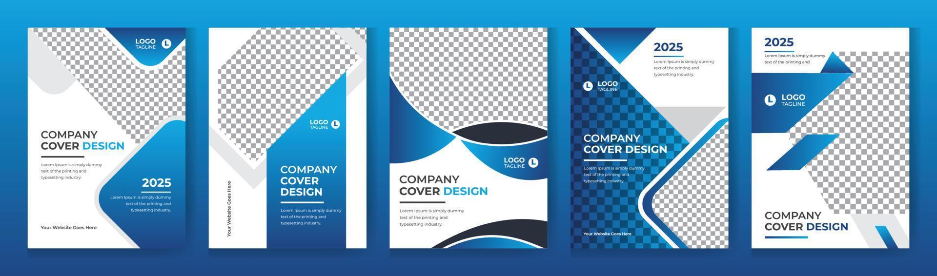 Creative profesional  annual report corporate book cover design bundle set vector