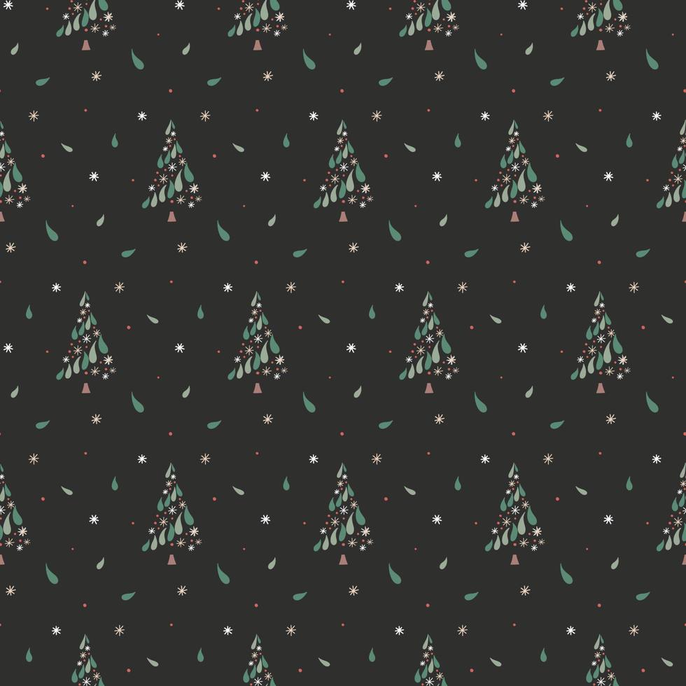 patrón navideño con árboles festivos vector