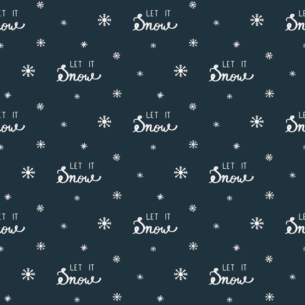 Let it snow Christmas pattern vector