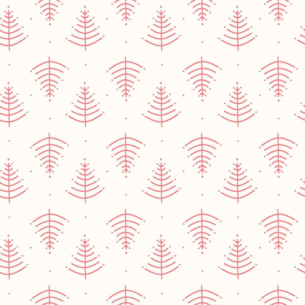 Christmas pattern with red pines vector