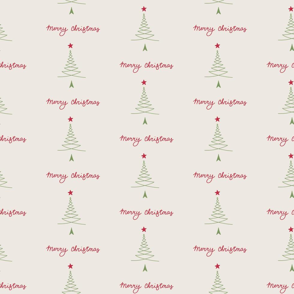 Merry Christmas pattern with trees vector