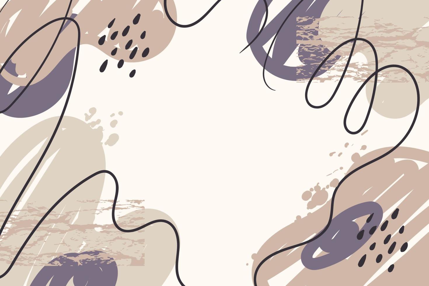 Hand drawn brush strokes in pastel colors background vector