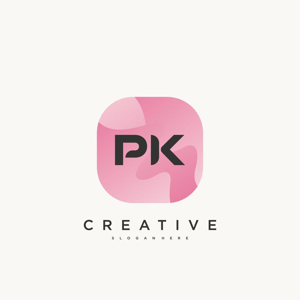 PK Initial Letter Colorful logo icon design template elements Vector Art