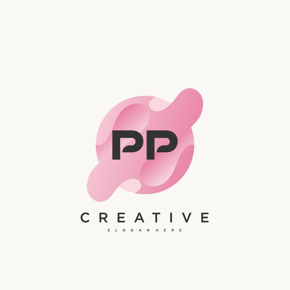 PP Initial Letter Colorful logo icon design template elements Vector