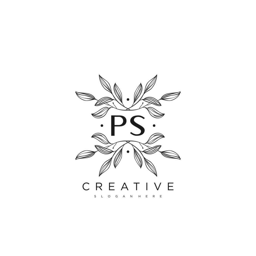 PS Initial Letter Flower Logo Template Vector premium vector art