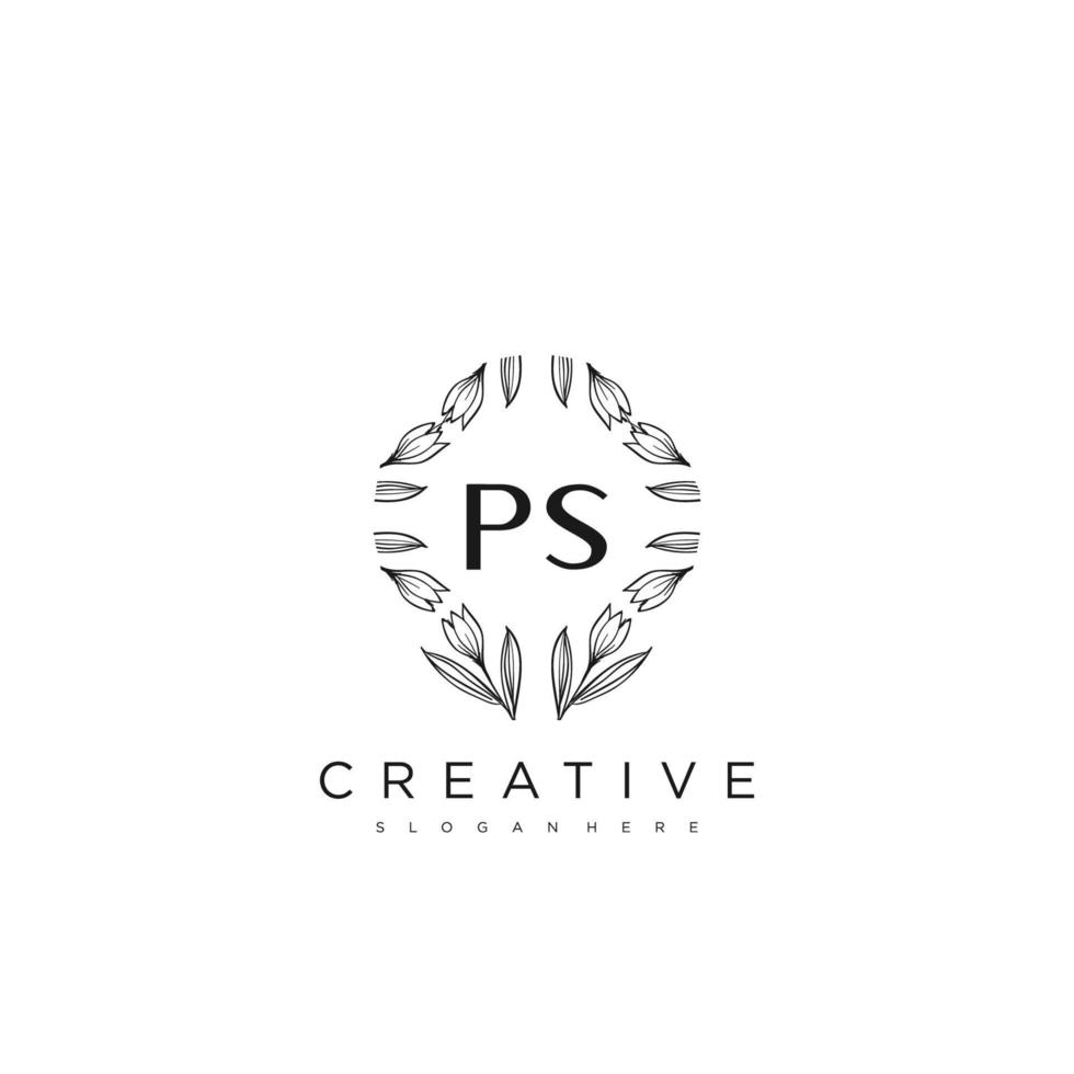 PS Initial Letter Flower Logo Template Vector premium vector art