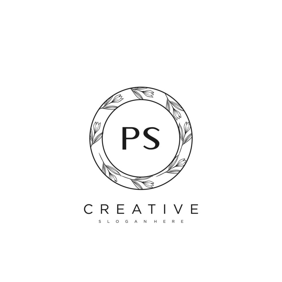 PS Initial Letter Flower Logo Template Vector premium vector art