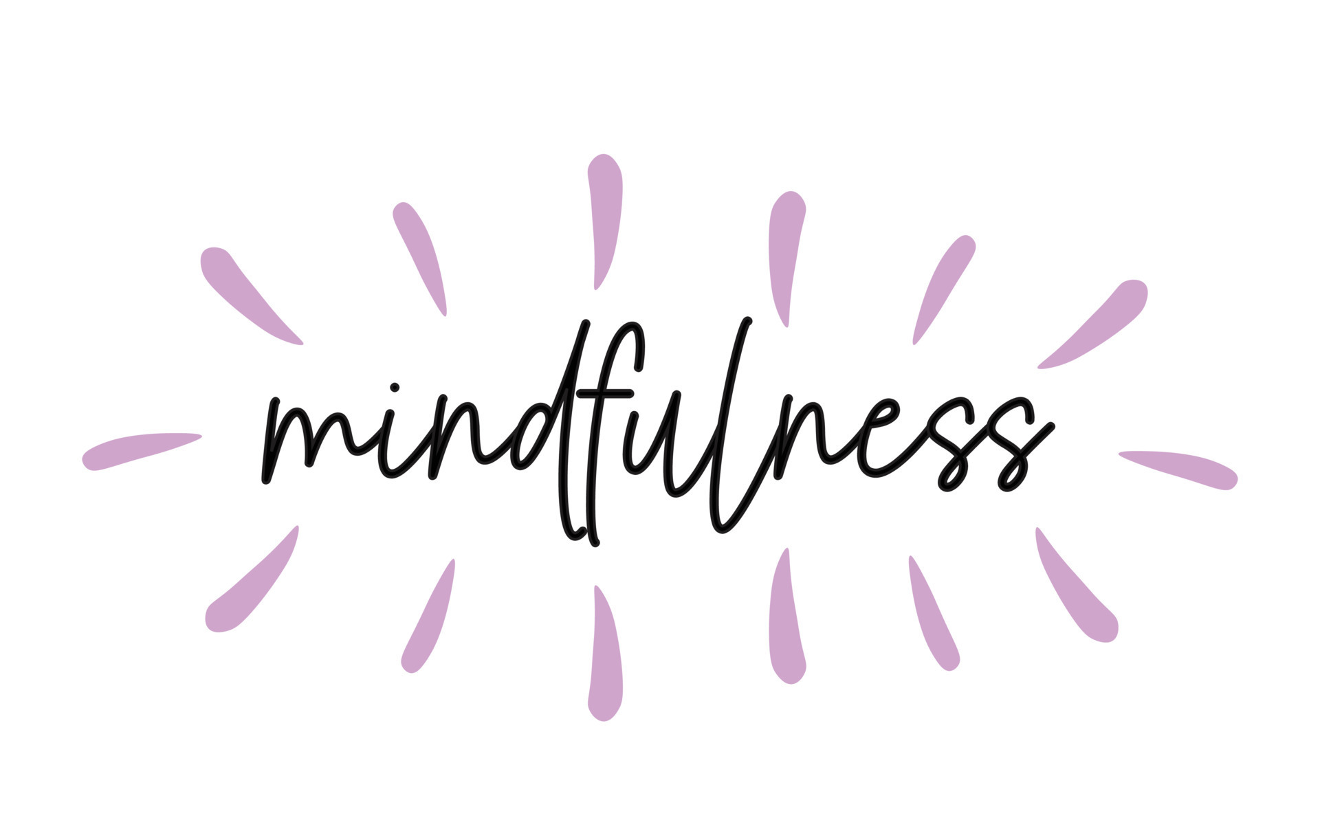 Mindfulness calligraphy lettering text with purple. 13925676 Vector Art at  Vecteezy