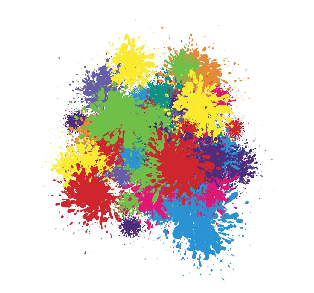 Vector paint splatters.Colorful paint splashes.