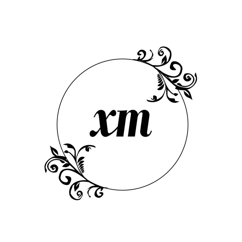 Initial XM logo monogram letter feminine elegance vector