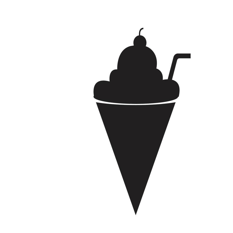 diseño de ilustración de icono de vector de plantilla de logotipo de helado