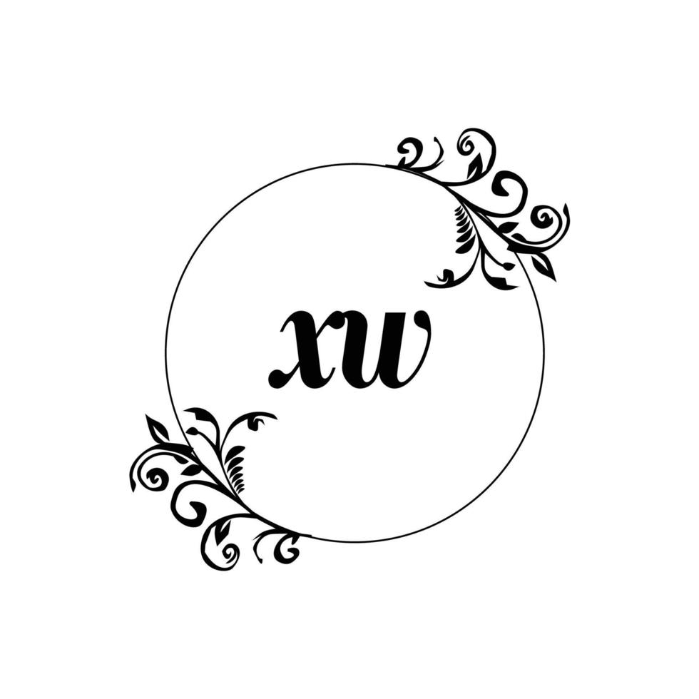 Initial XW logo monogram letter feminine elegance vector