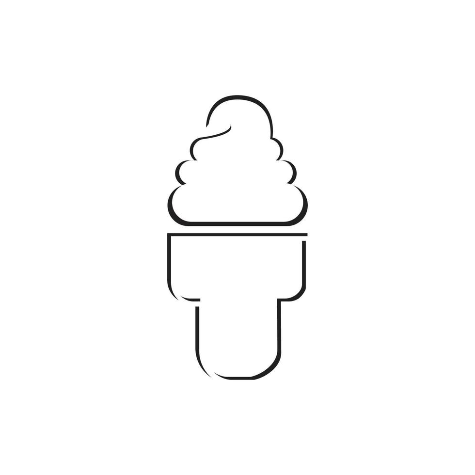 diseño de ilustración de icono de vector de plantilla de logotipo de helado