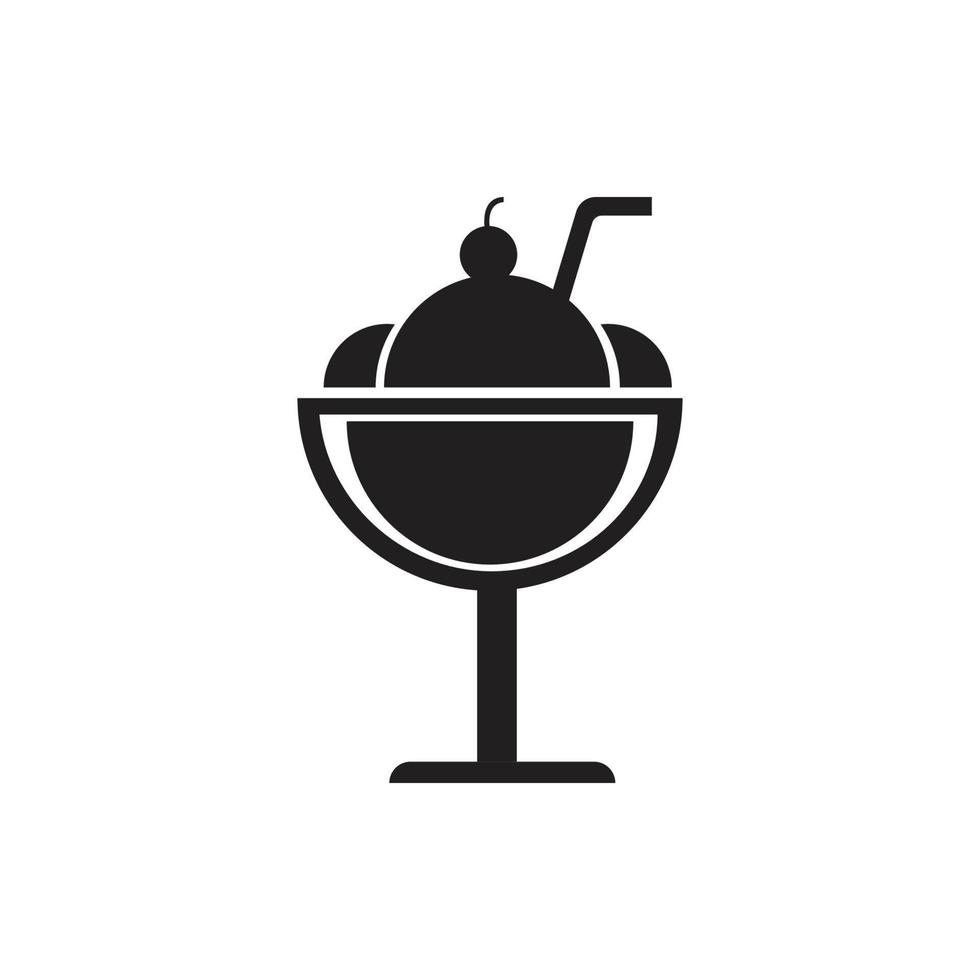 diseño de ilustración de icono de vector de plantilla de logotipo de helado