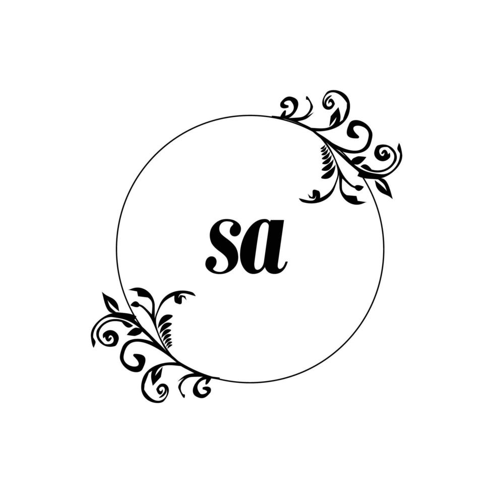 sa inicial logo monograma carta elegancia femenina vector