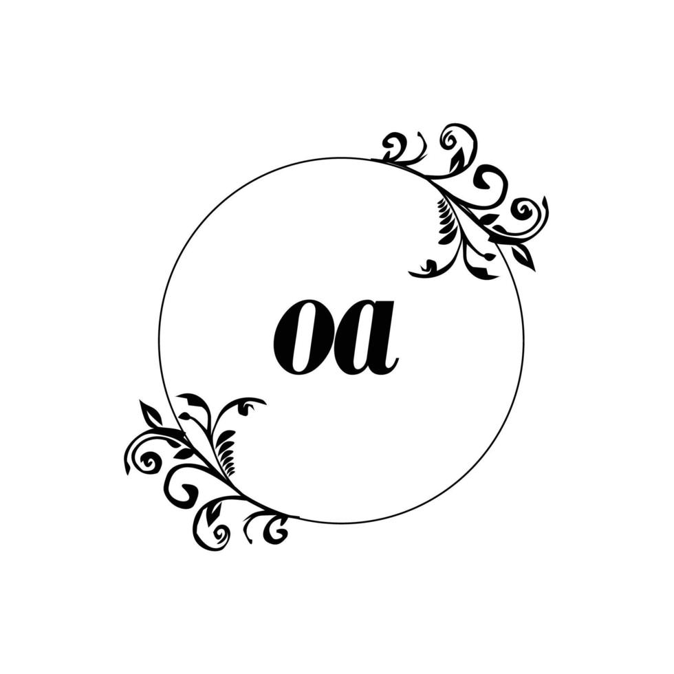 inicial oa logo monograma carta elegancia femenina vector