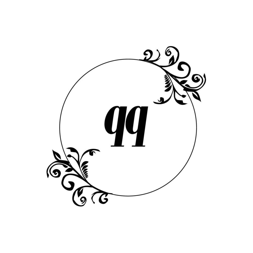 Initial QQ logo monogram letter feminine elegance vector