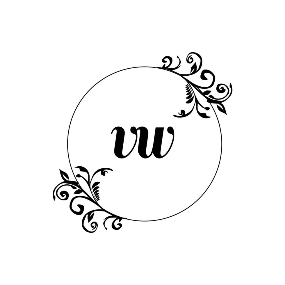 Initial VW logo monogram letter feminine elegance vector
