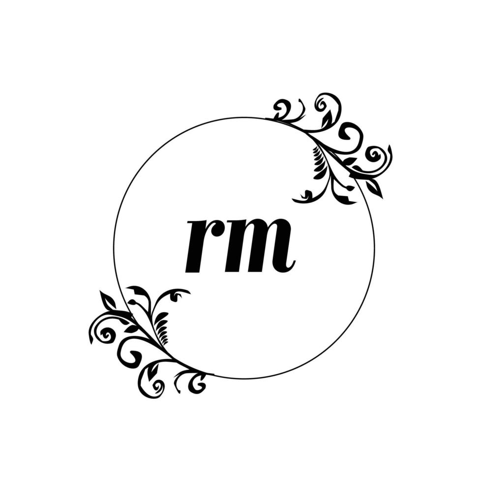 Initial RM logo monogram letter feminine elegance vector