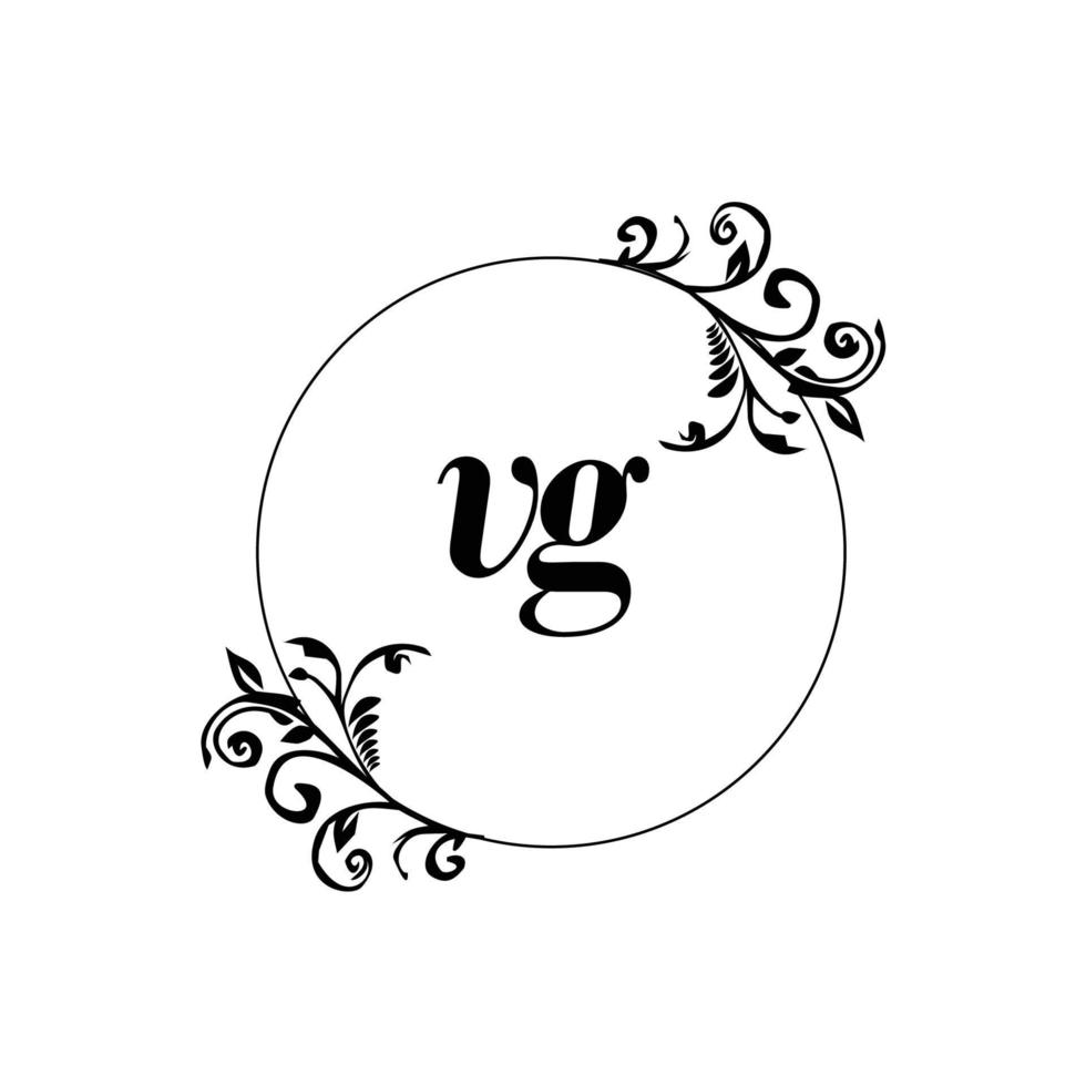 Initial VG logo monogram letter feminine elegance vector