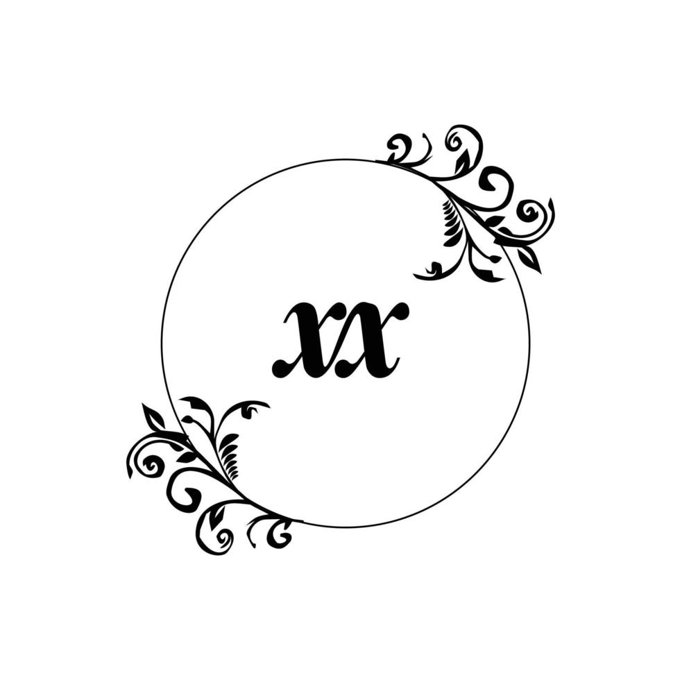 Initial XX logo monogram letter feminine elegance vector