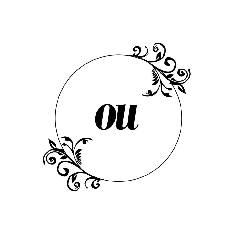 Initial OU logo monogram letter feminine elegance vector