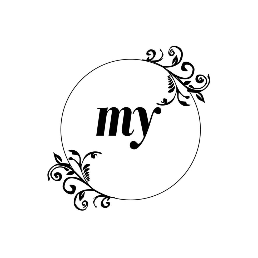 Initial MY logo monogram letter feminine elegance vector