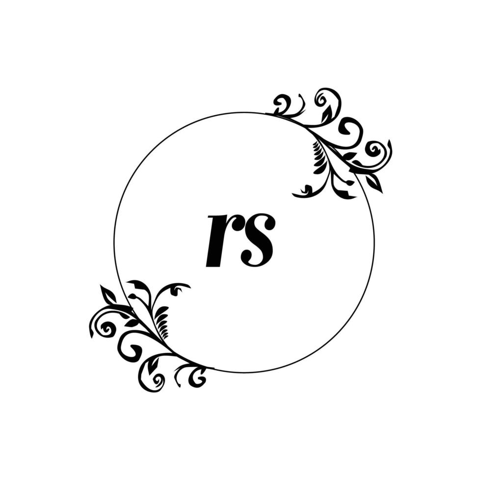 Initial RS logo monogram letter feminine elegance vector