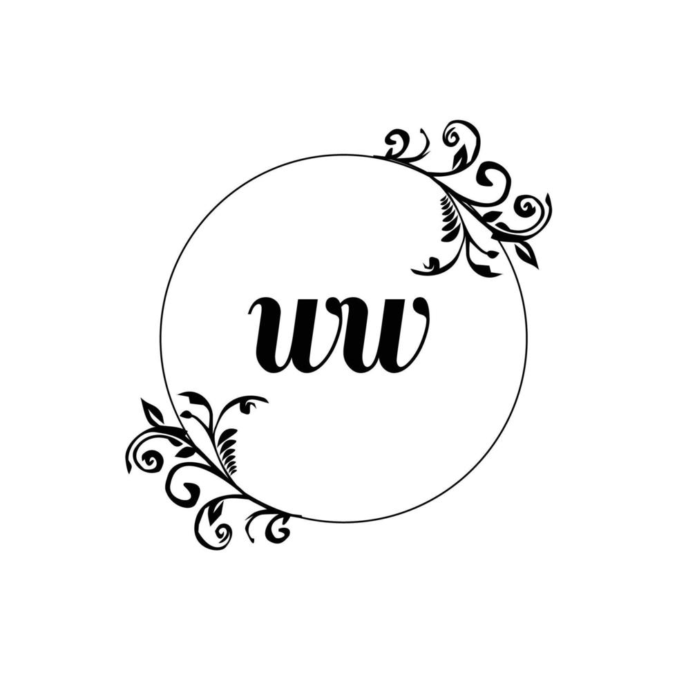 Initial WW logo monogram letter feminine elegance vector