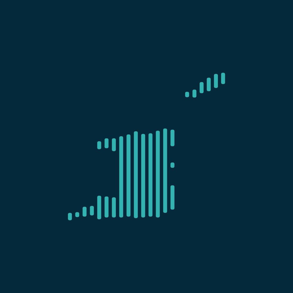 Vector abstract map of Trinidad and Tobago with blue straight rounded lines isolated on a indigo background.