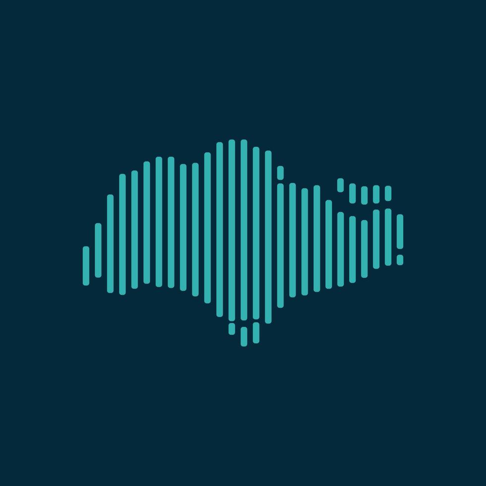 Vector abstract map of Singapore with blue straight rounded lines isolated on a indigo background.
