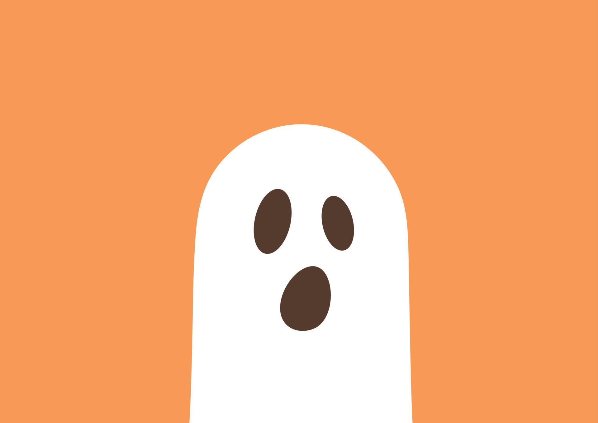Ghost on orange background 13926956 Vector Art at Vecteezy