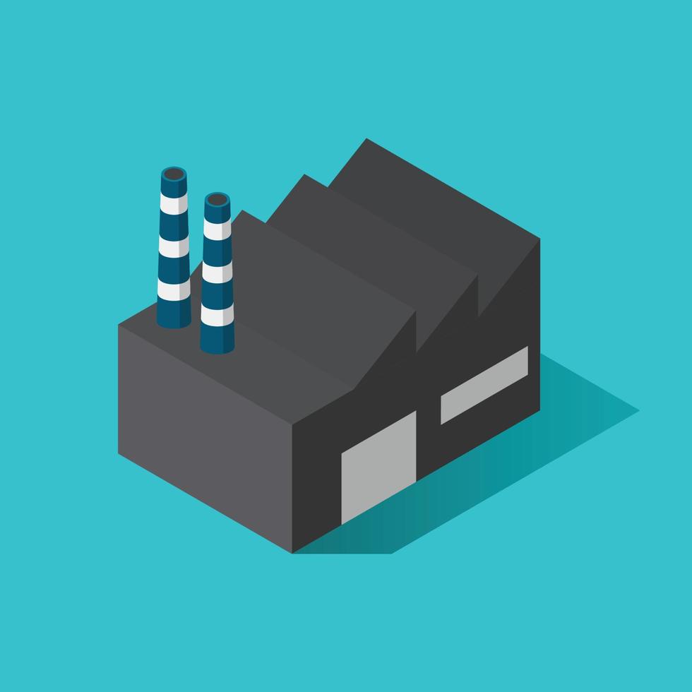 Factory building isometric view vector